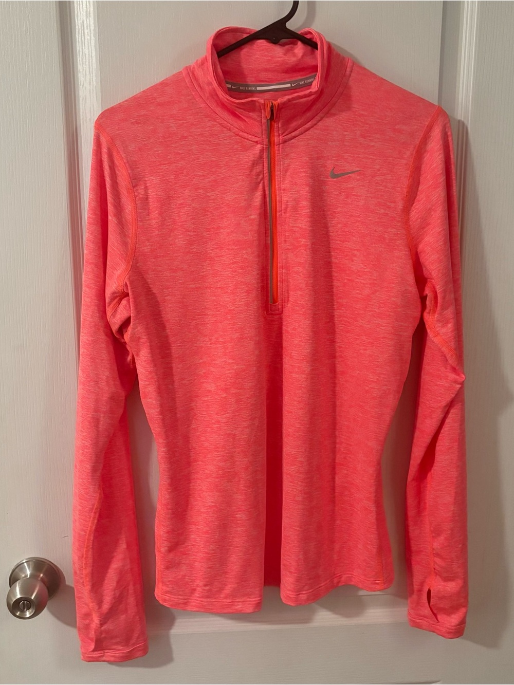 Orange Nike pullover half zip top